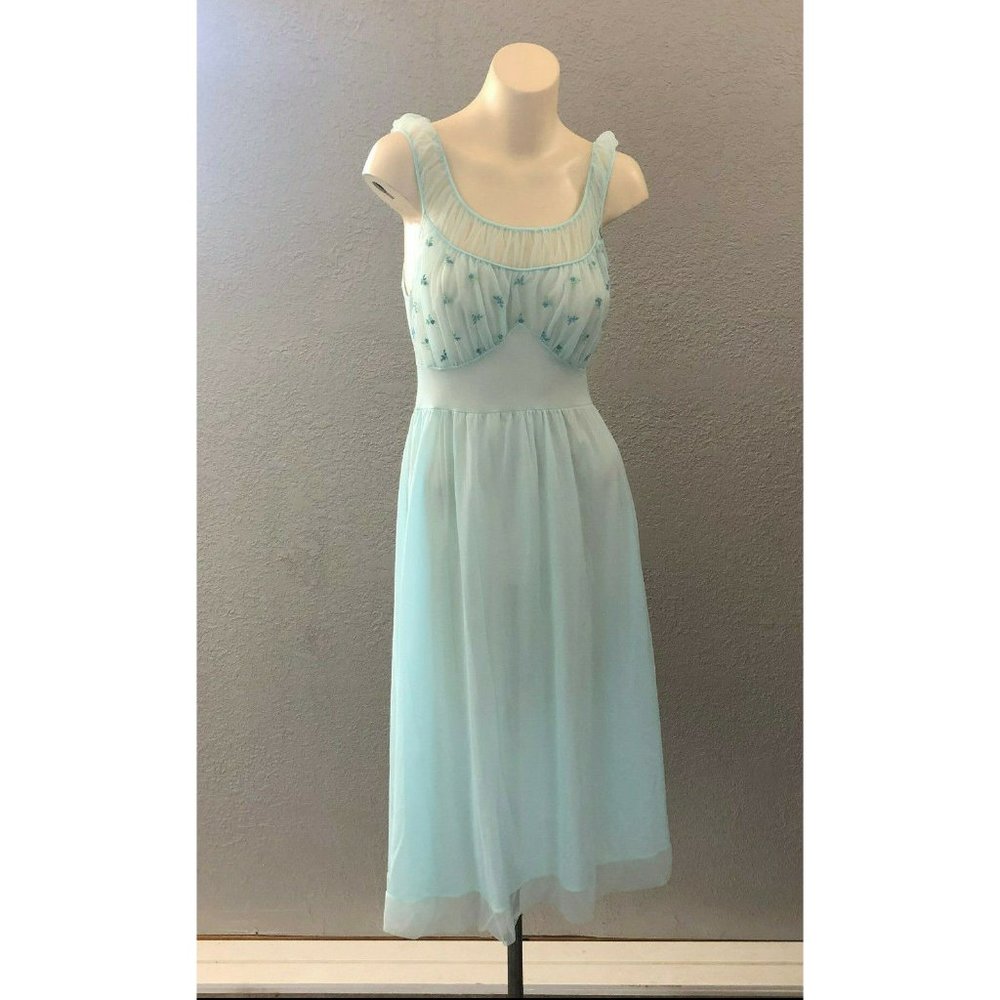 Vintage Hollywood Sheer Negligee Nightgown Night Gown
